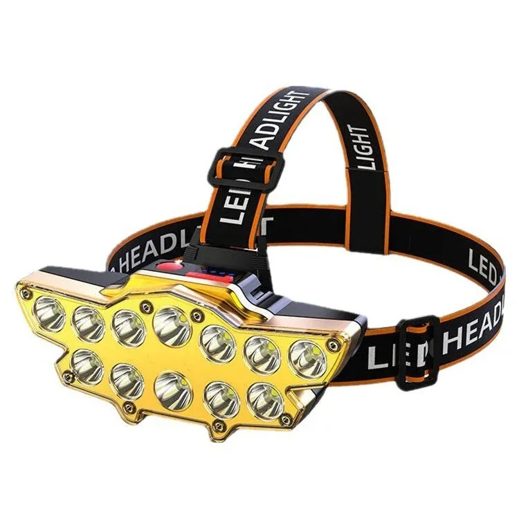 12 x P90 LED Headlamp USB Rechargeable Long Shoot 4 Modes
