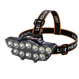 12 x P90 LED Headlamp USB Rechargeable Long Shoot 4 Modes