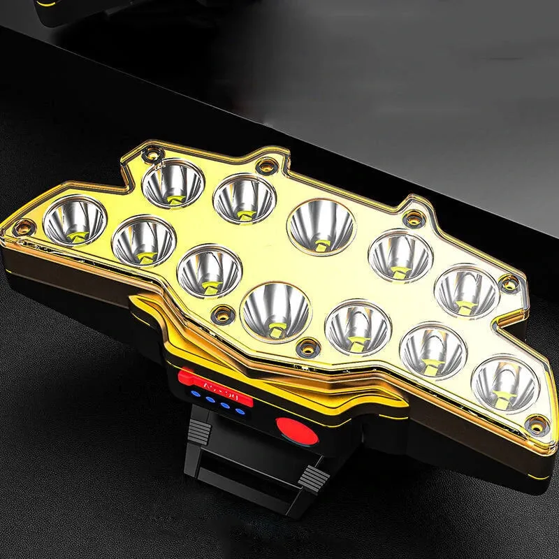 12 x P90 LED Headlamp USB Rechargeable Long Shoot 4 Modes