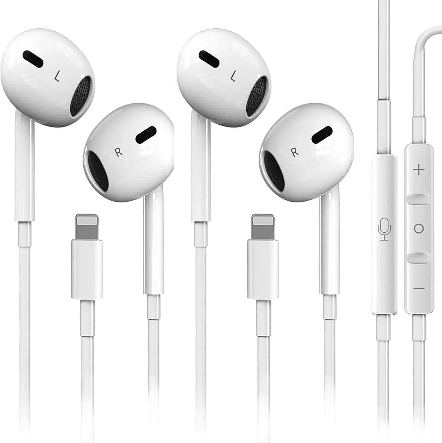 2 Pack for iPhone Headphones Wired Earbuds Earphones Built-in Microphone & Volume Control Nosie Reduction for iPhone 14 Pro Max/14 Plus/13/12/11/XR/XS/X/8/7/SE, Plug and Play Support All iOS Syste