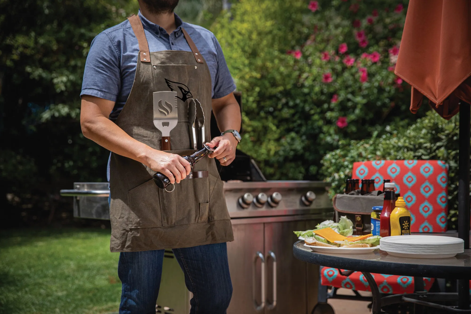 Arizona Cardinals - BBQ Apron with Tools & Bottle Opener