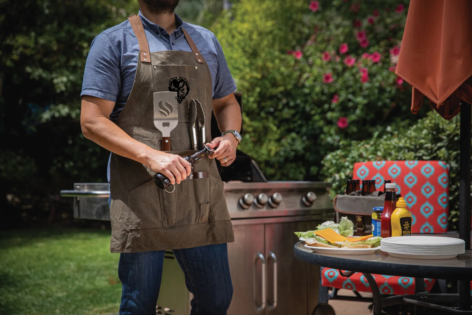 Baltimore Ravens - BBQ Apron with Tools & Bottle Opener