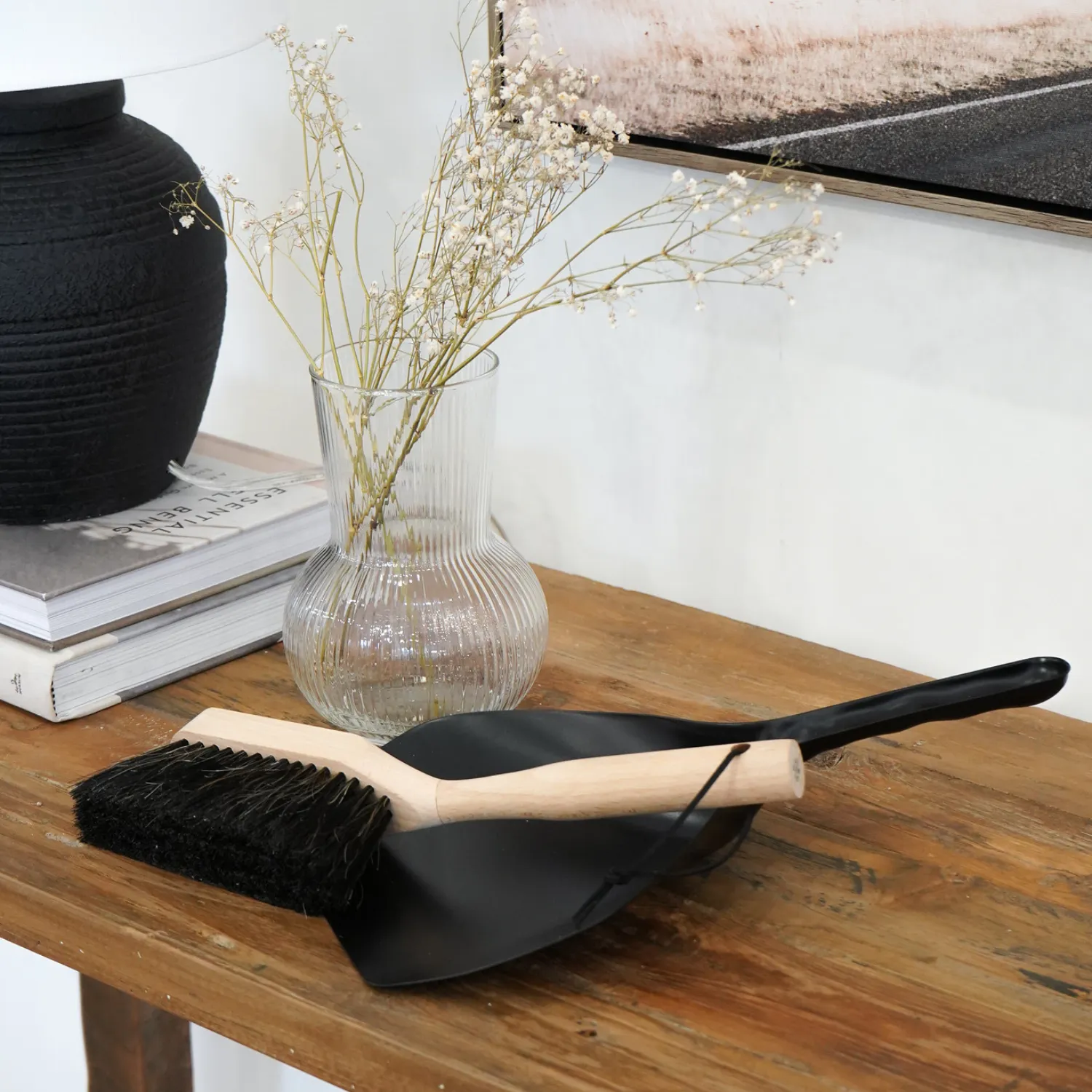 Bamboo Dust Pan Set