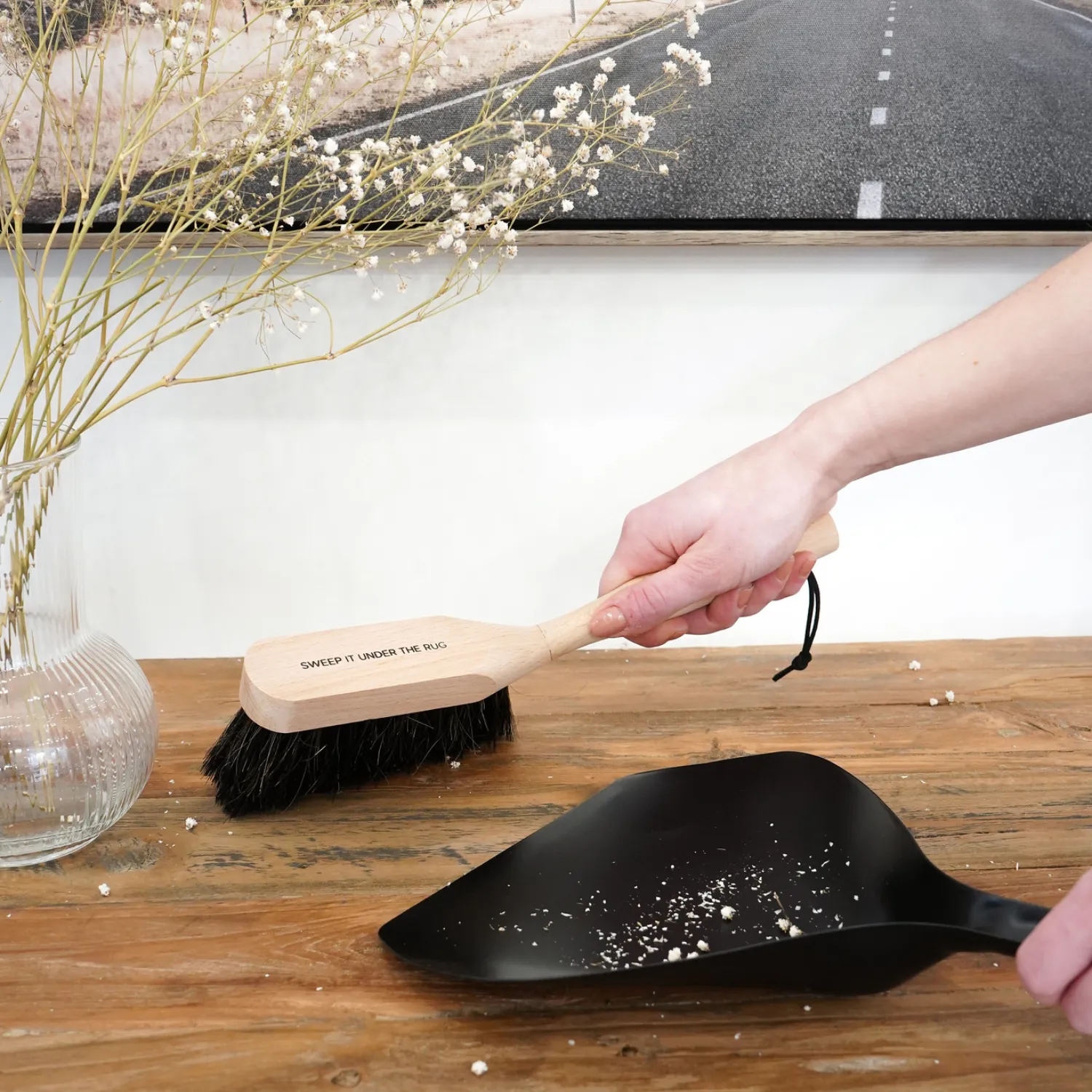 Bamboo Dust Pan Set
