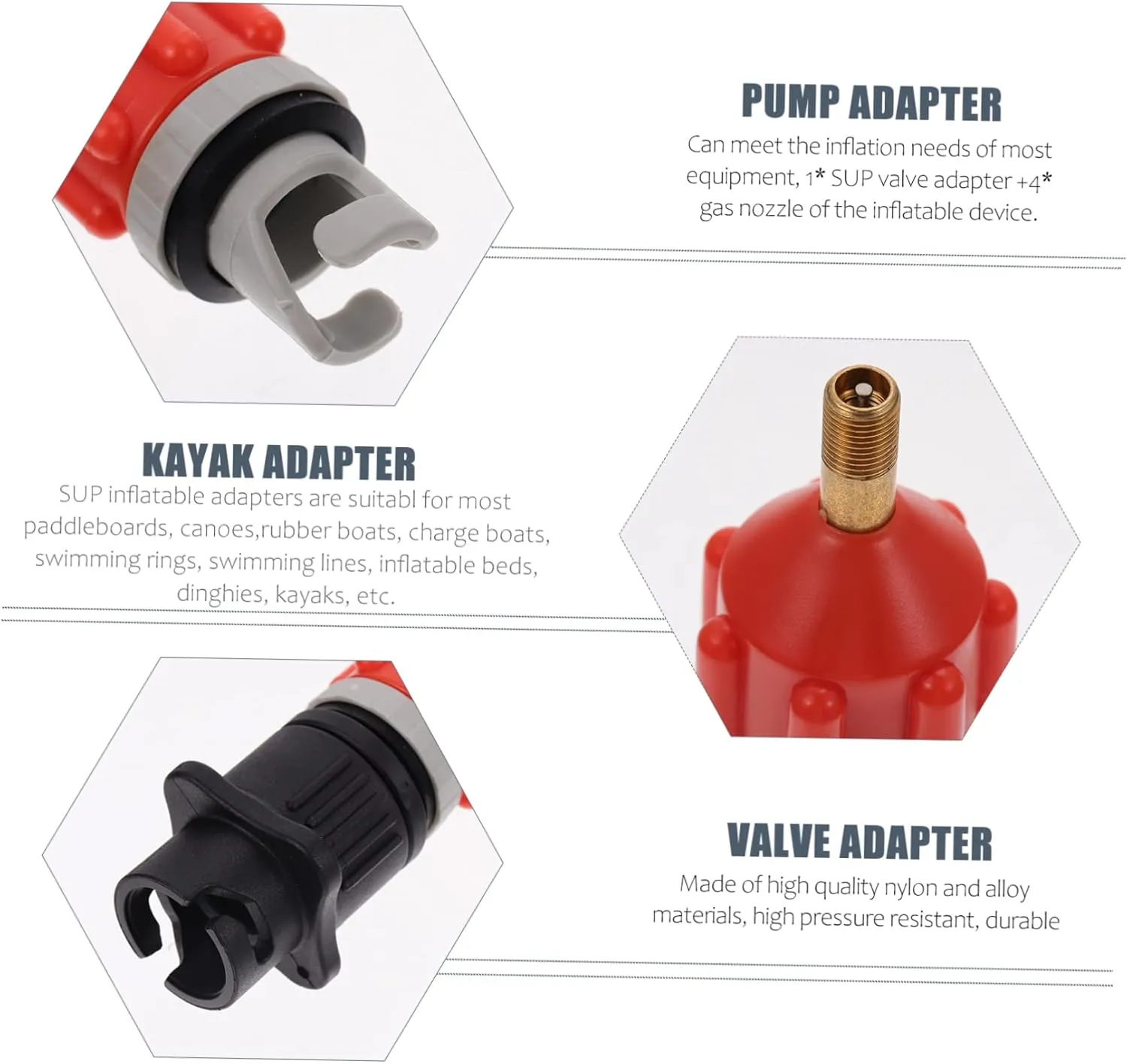 BESPORTBLE Air Valve Adapter Steamer Pump for Board Electric Tiny Pump Hand Air Pump for Inflatables Pump Adaptor