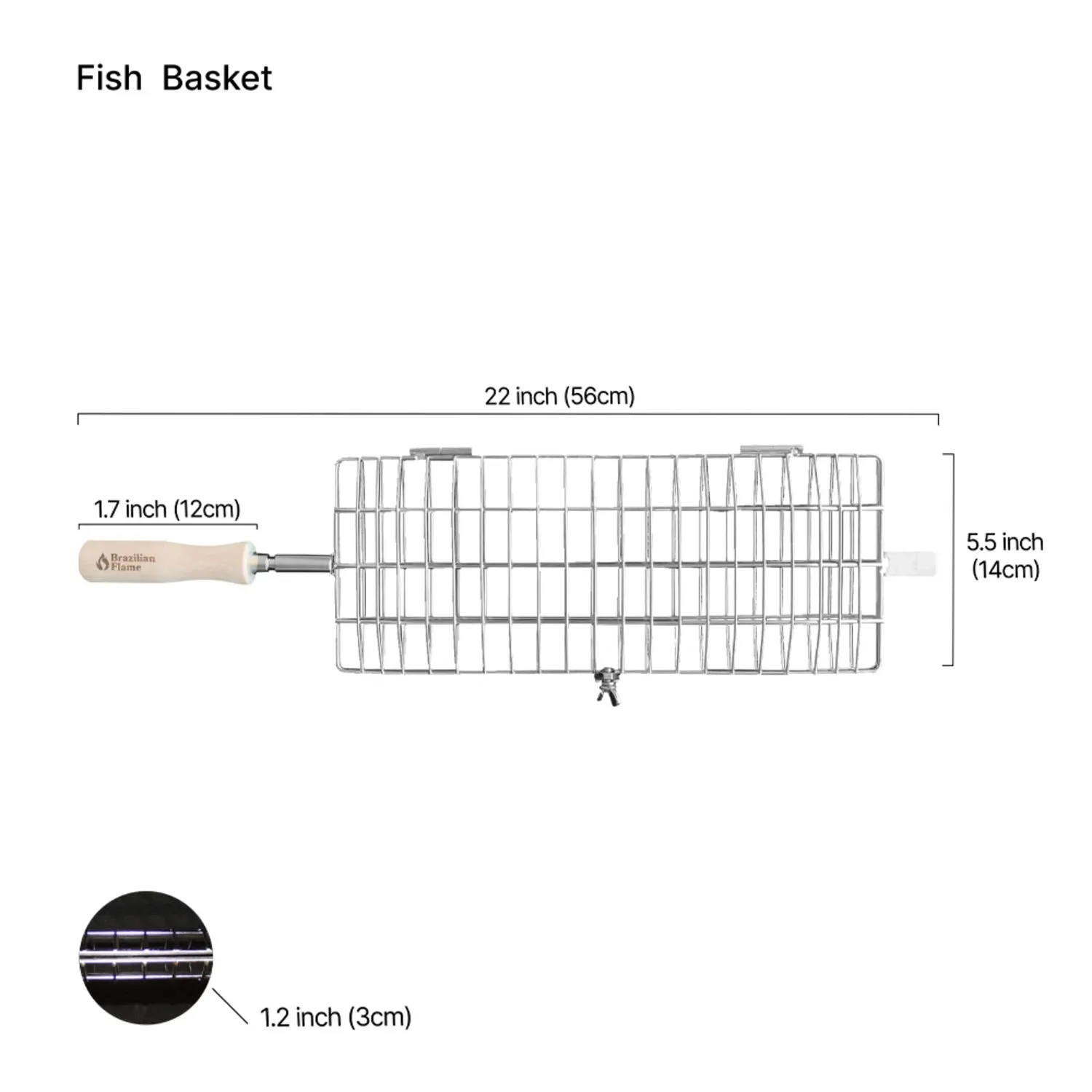 Brazilian Flame Rotisserie Grill Basket - Set