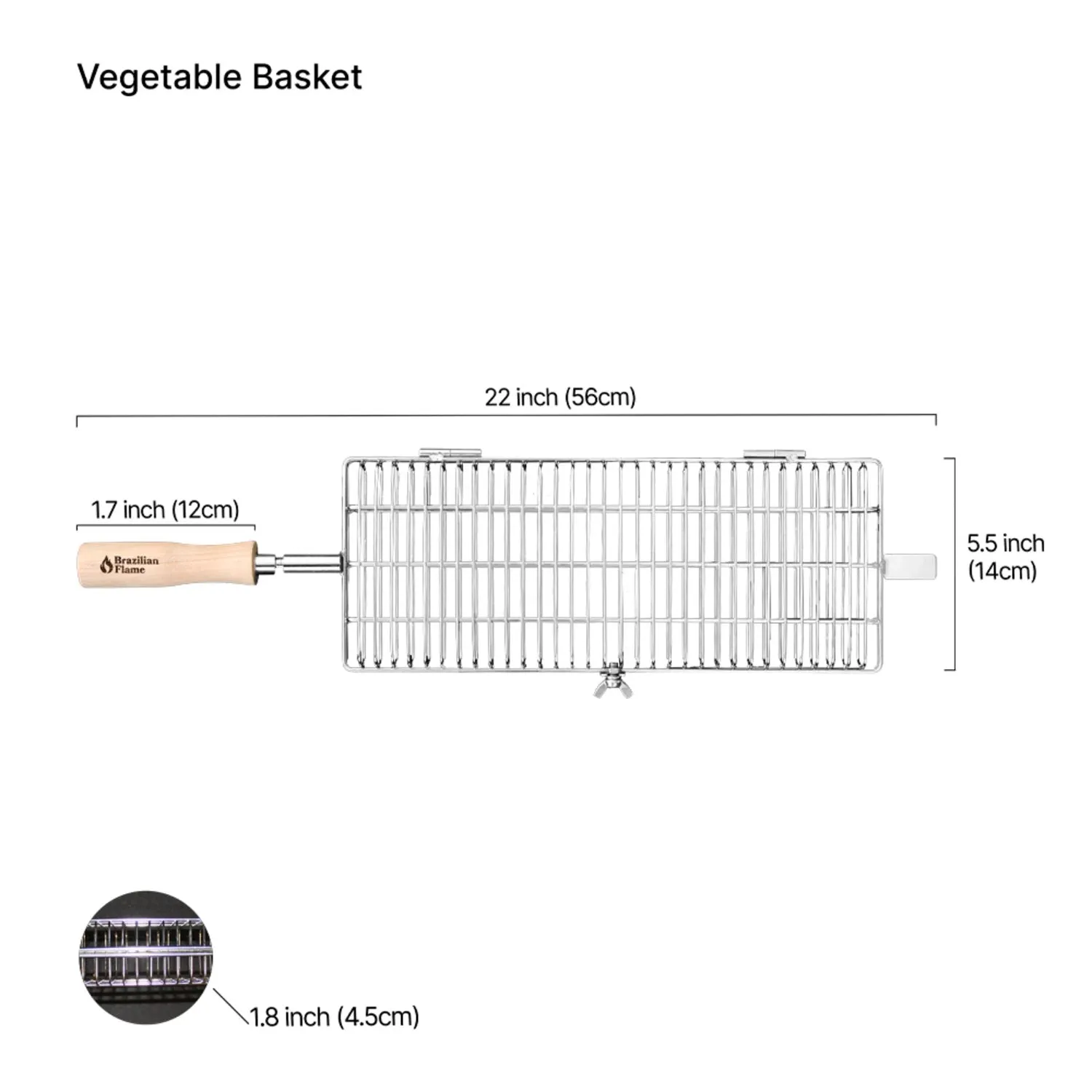 Brazilian Flame Rotisserie Grill Basket - Set