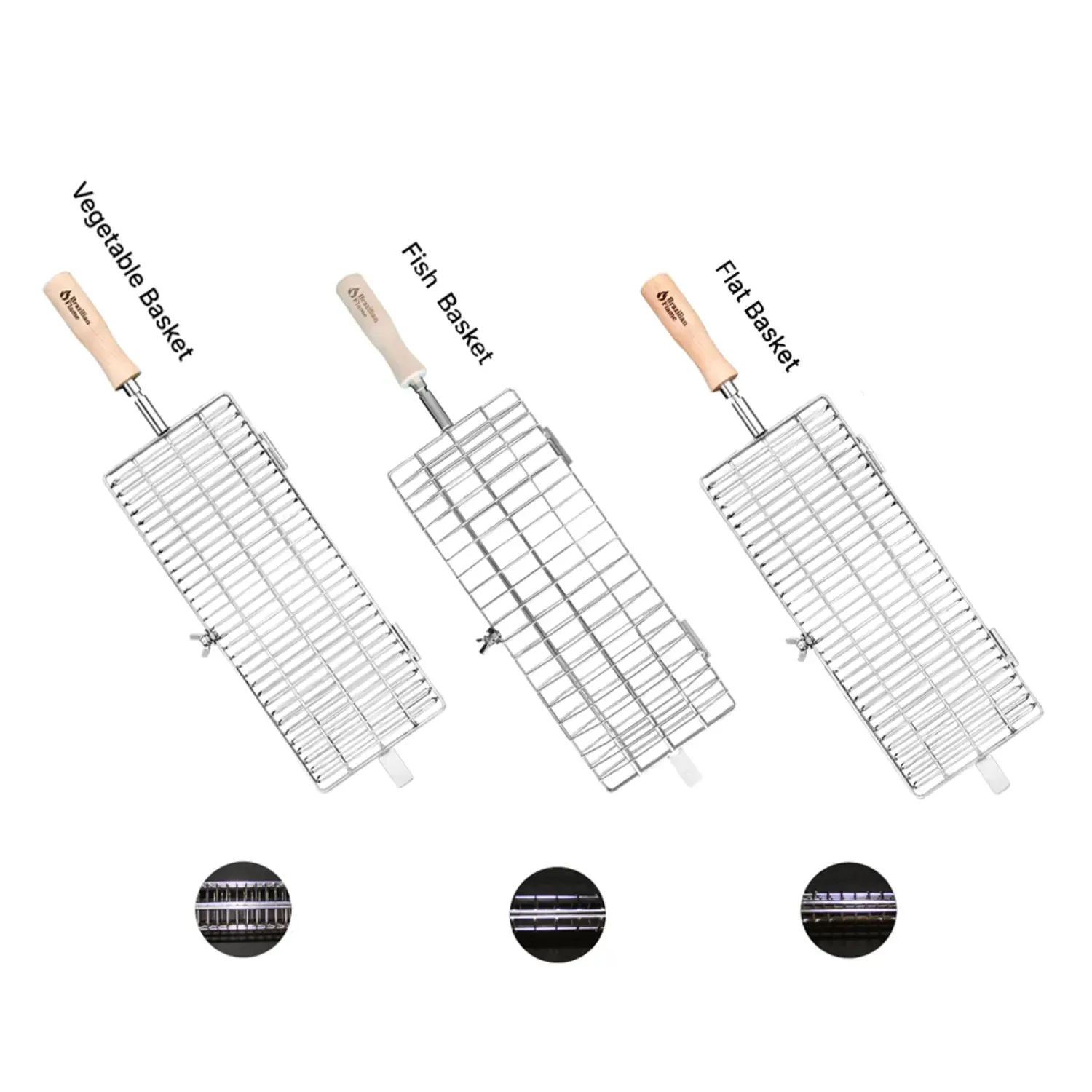Brazilian Flame Rotisserie Grill Basket - Set