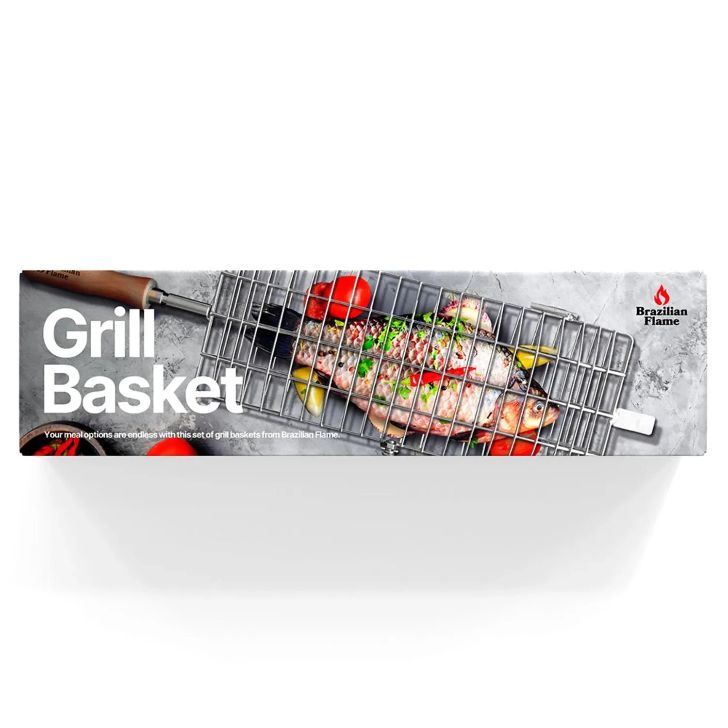 Brazilian Flame Rotisserie Grill Basket - Set