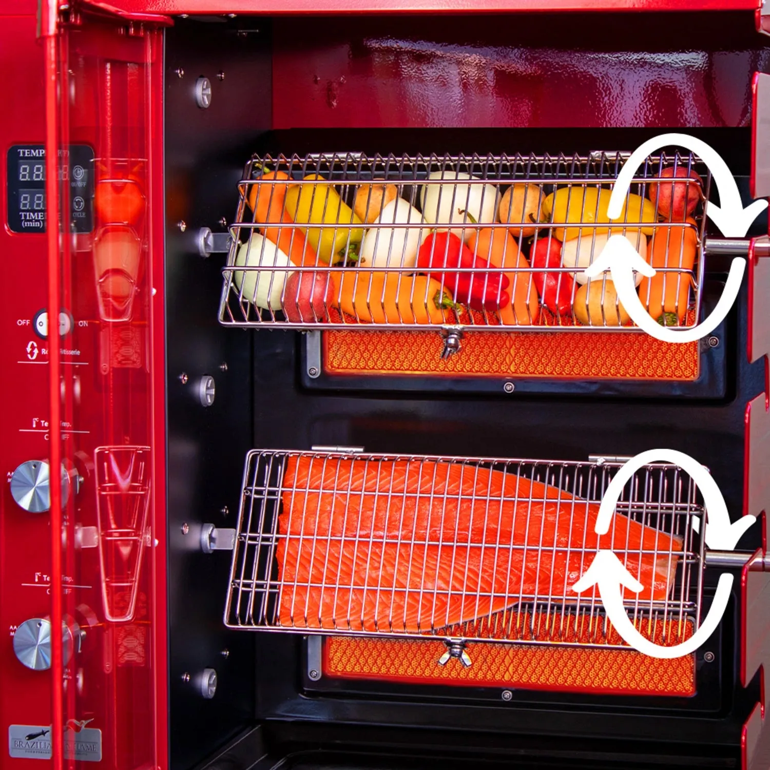 Brazilian Flame Rotisserie Grill Basket - Set
