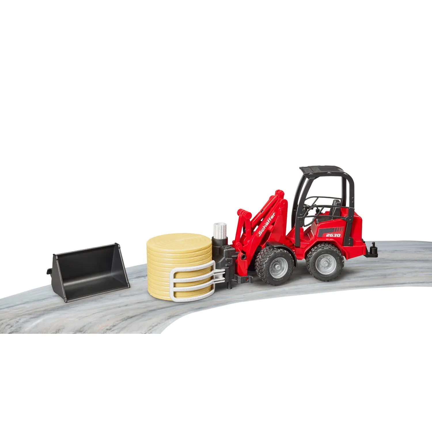 Bruder Schaeffer Compact Loader 2034 with Bale Gripper and Bale