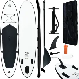 CHARMMA Inflatable Stand up Paddle Board Set Black and White