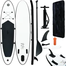 CHARMMA Inflatable Stand Up Paddle Board Set Black and White,Paddleboards-92730