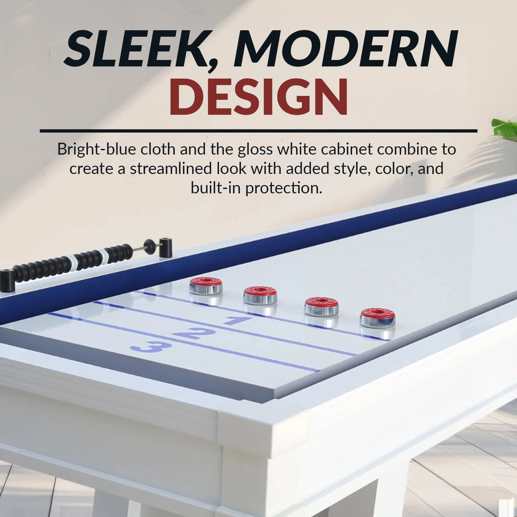 Crestline 12-ft Outdoor Shuffleboard Table - White