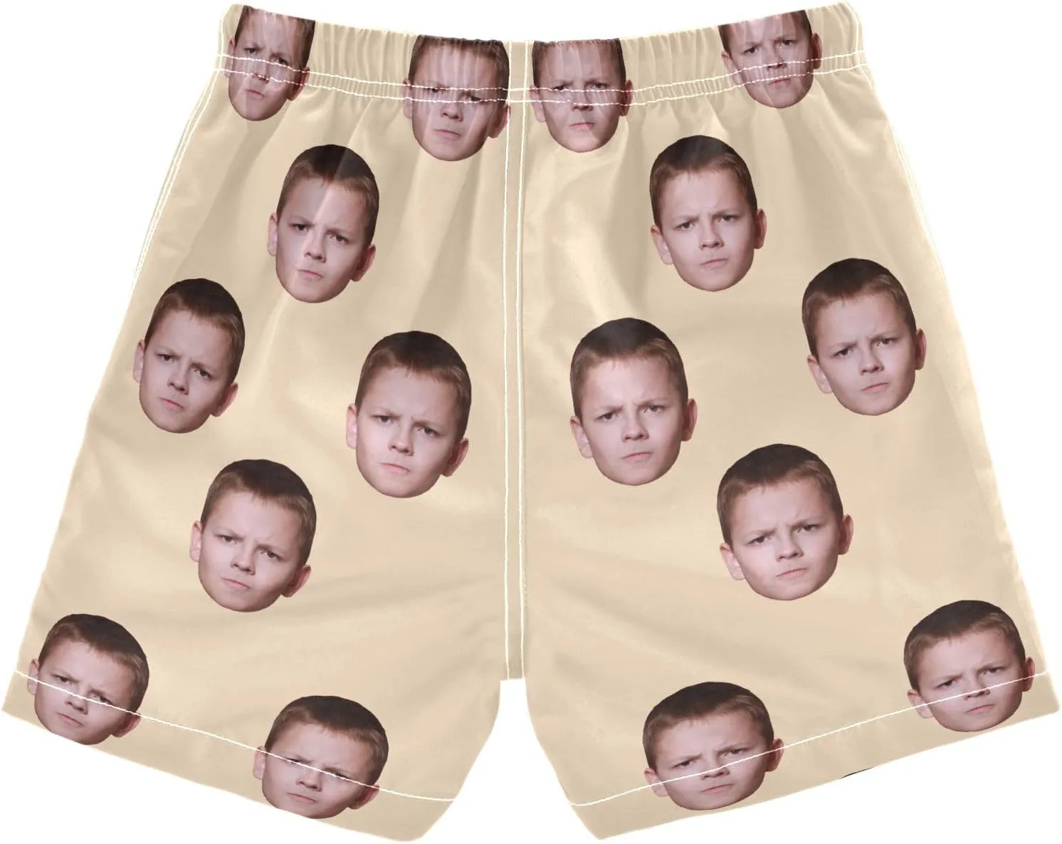 Custom Funny Boys Swim Trunks Personalized Photo Face Infant Baby Boy Swim Board Shorts Beach Shorts Swimwear