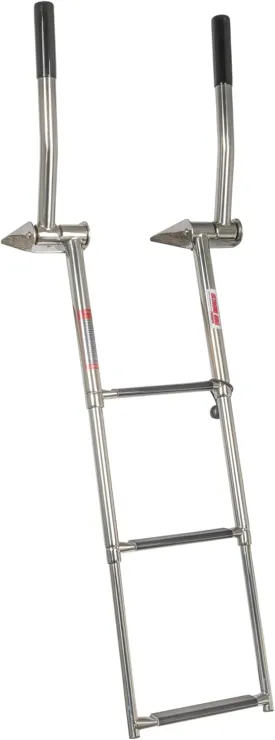 Extreme Max 3006.8807 Top-Mount Telescoping Pontoon, Dock, and Swim Raft Ladder with Hidden Handle and Rubber Grips - 3-Step