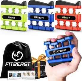 FitBeast Finger Strengthener, Finger Exerciser, Hand Exerciser for Improve Dexterity and Strength in Fingers, Hands, ForearmsGrip Strength Trainer for Musicians, Climbers