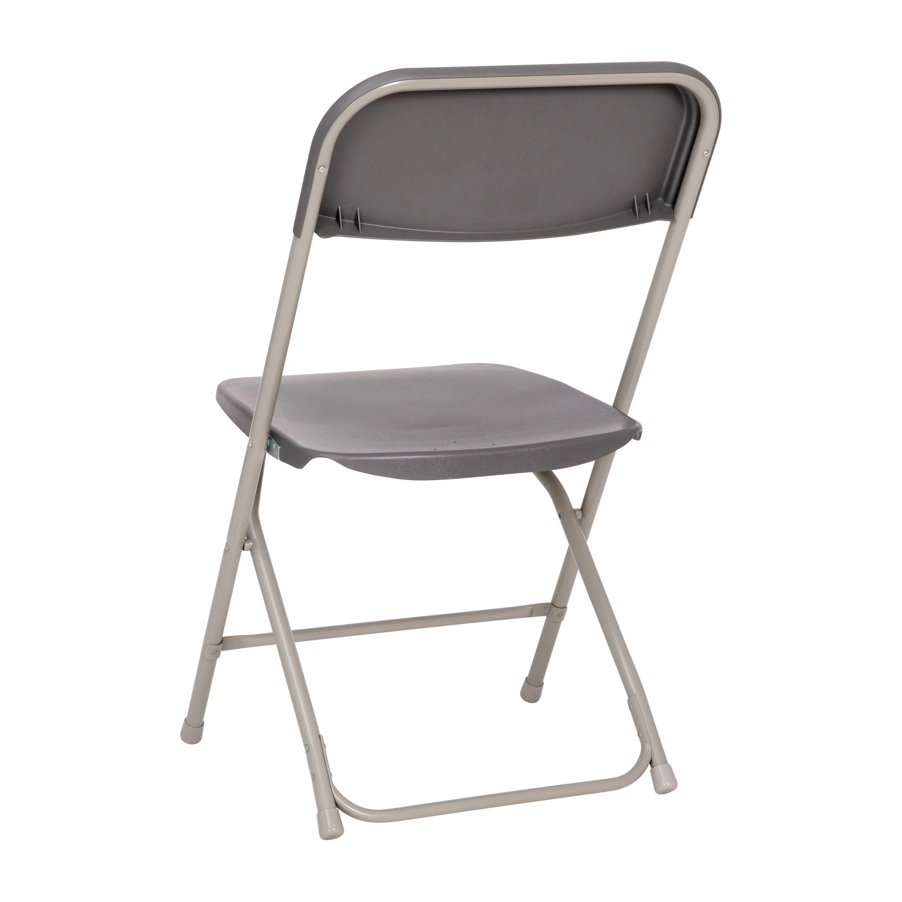 Hercules Big and Tall Commercial Folding Chair - Extra Wide 650LB. Capacity - Durable Plastic - Gray, 4-Pack