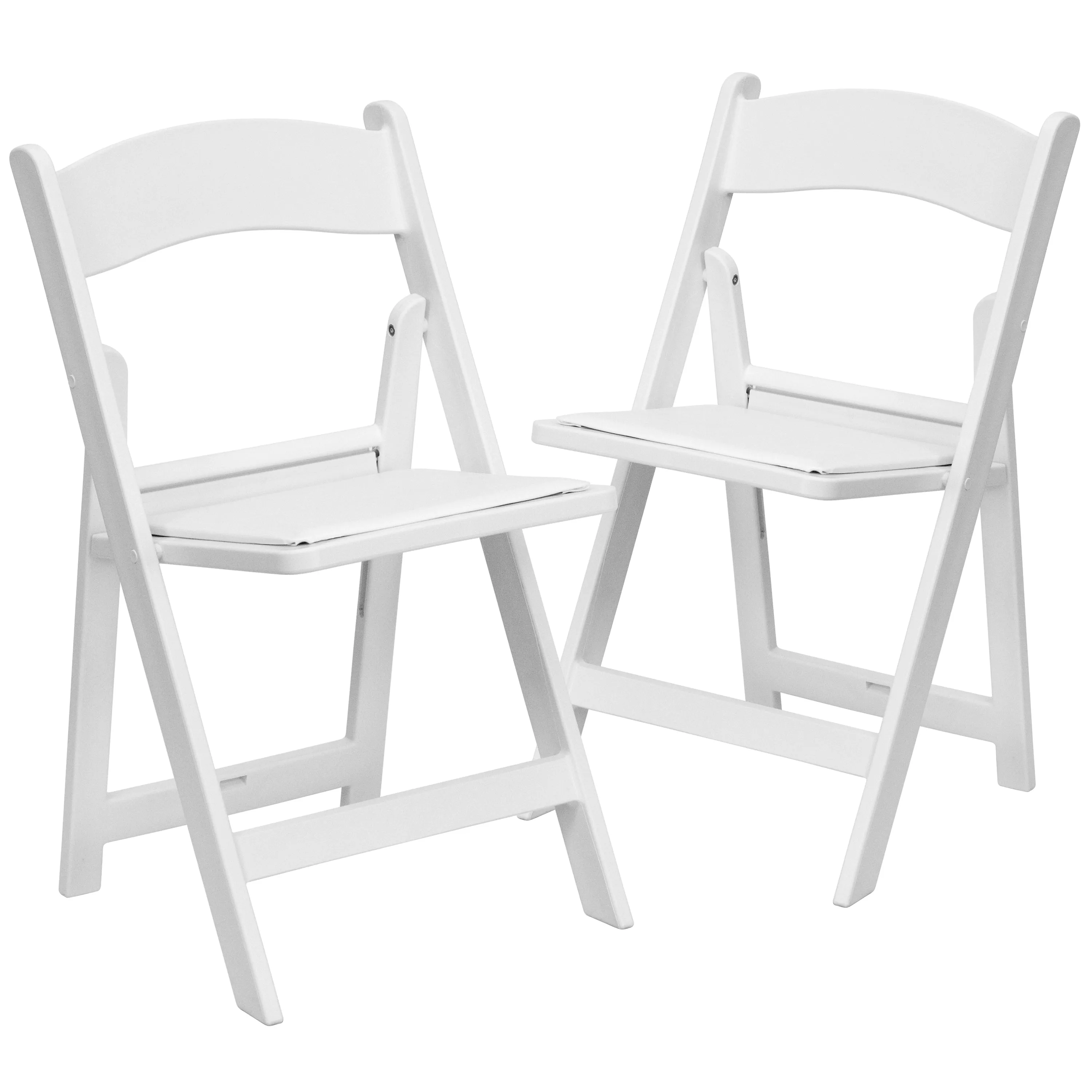 Hercules Folding Chair - White Resin - 2 Pack 800LB Weight Capacity Comfortable Event Chair - Light Weight Folding Chair