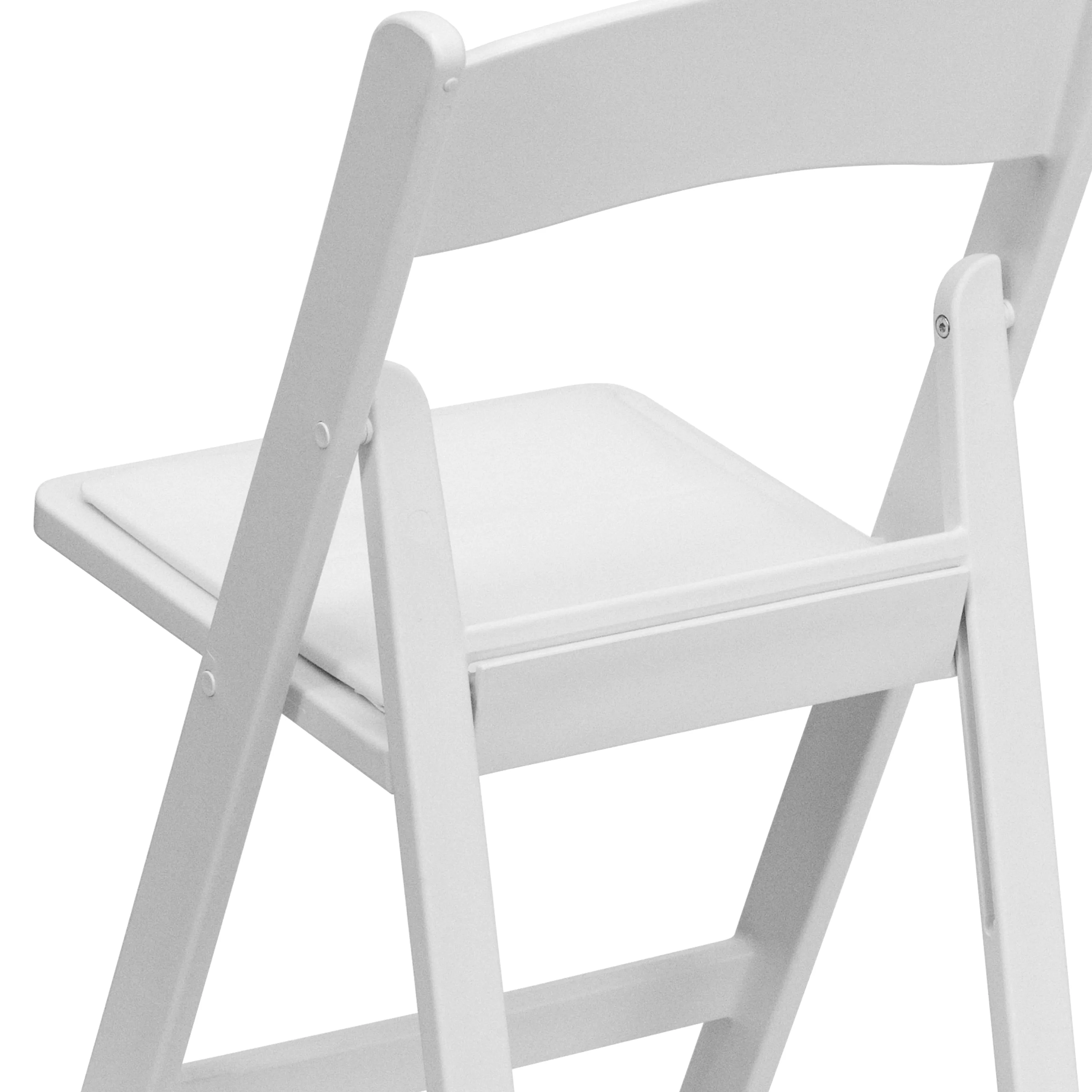 Hercules Folding Chair - White Resin - 2 Pack 800LB Weight Capacity Comfortable Event Chair - Light Weight Folding Chair