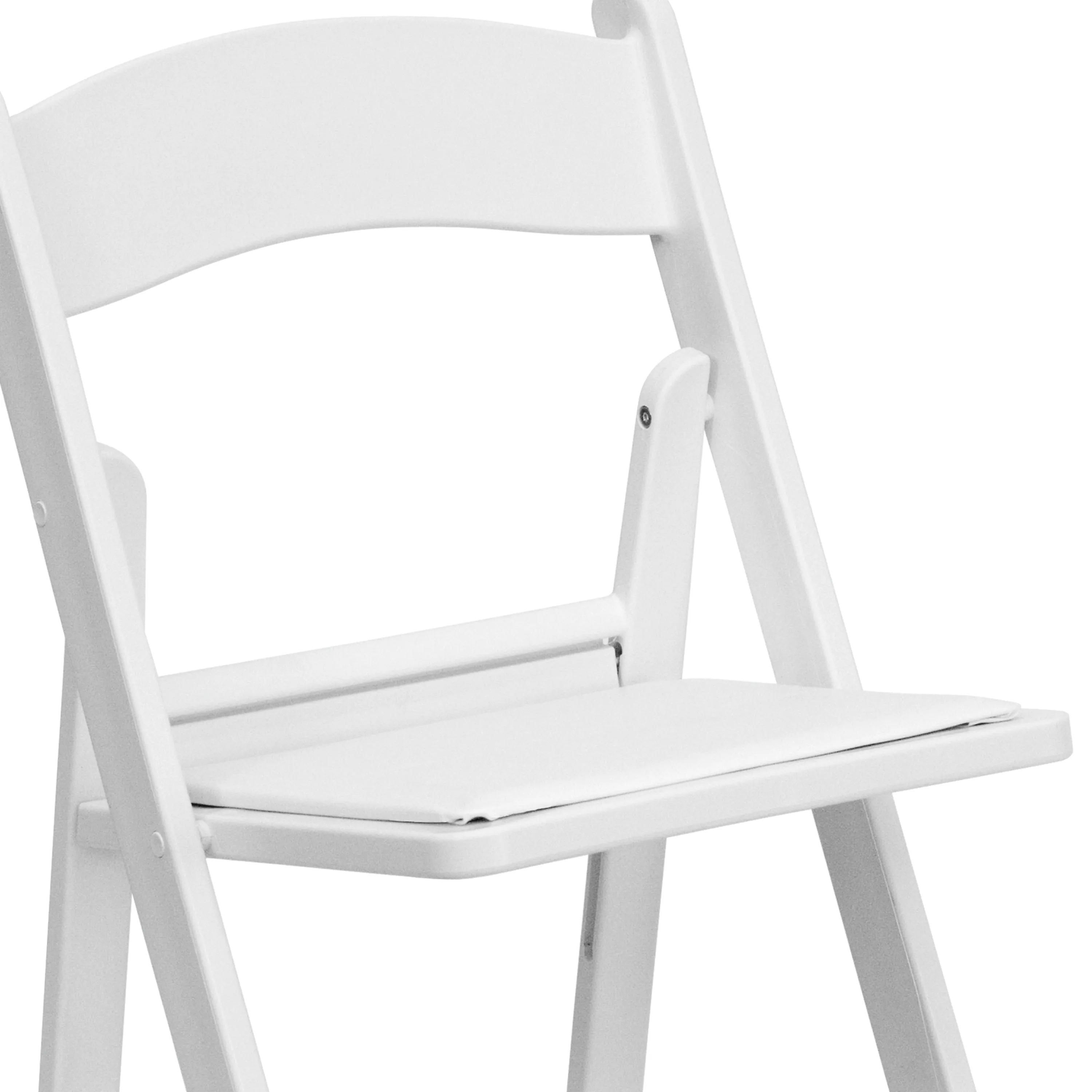 Hercules Folding Chair - White Resin - 2 Pack 800LB Weight Capacity Comfortable Event Chair - Light Weight Folding Chair