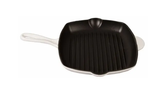 HUGE PRICE DROP BUNDLE: Bel Fer 10" Square Enameled Cast Iron Grill Pan   2.5 Qt Cast Iron Sauce Pot with Lid - Ships Quick!