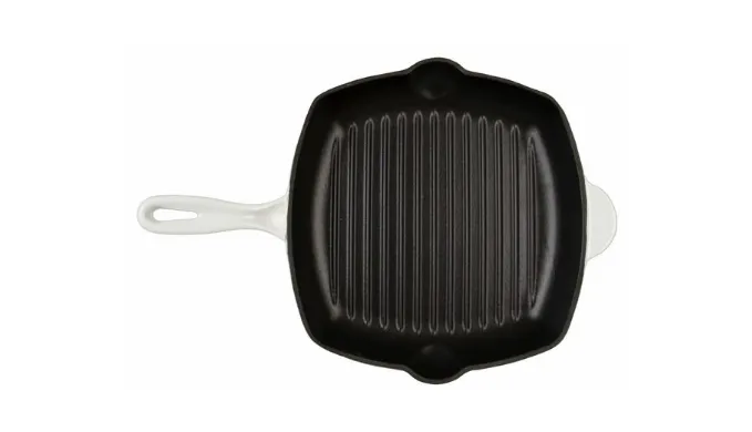 HUGE PRICE DROP BUNDLE: Bel Fer 10" Square Enameled Cast Iron Grill Pan   2.5 Qt Cast Iron Sauce Pot with Lid - Ships Quick!