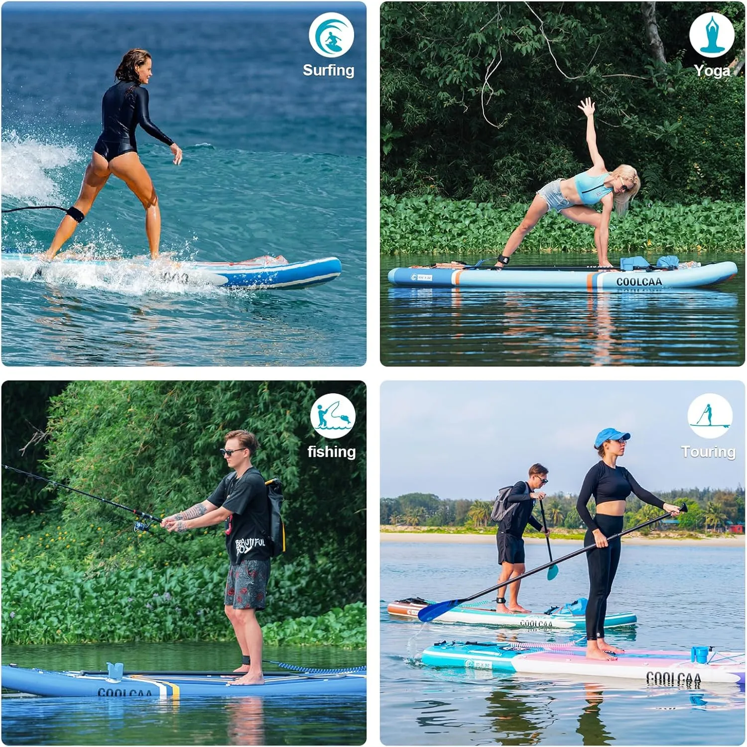 Inflatable Stand Up Paddle Boards, Inflatable Sup Board, Stand Up Paddle Boards for Adults, Ultra Stable Wide SUP for 2 1 People/Family/Big Size