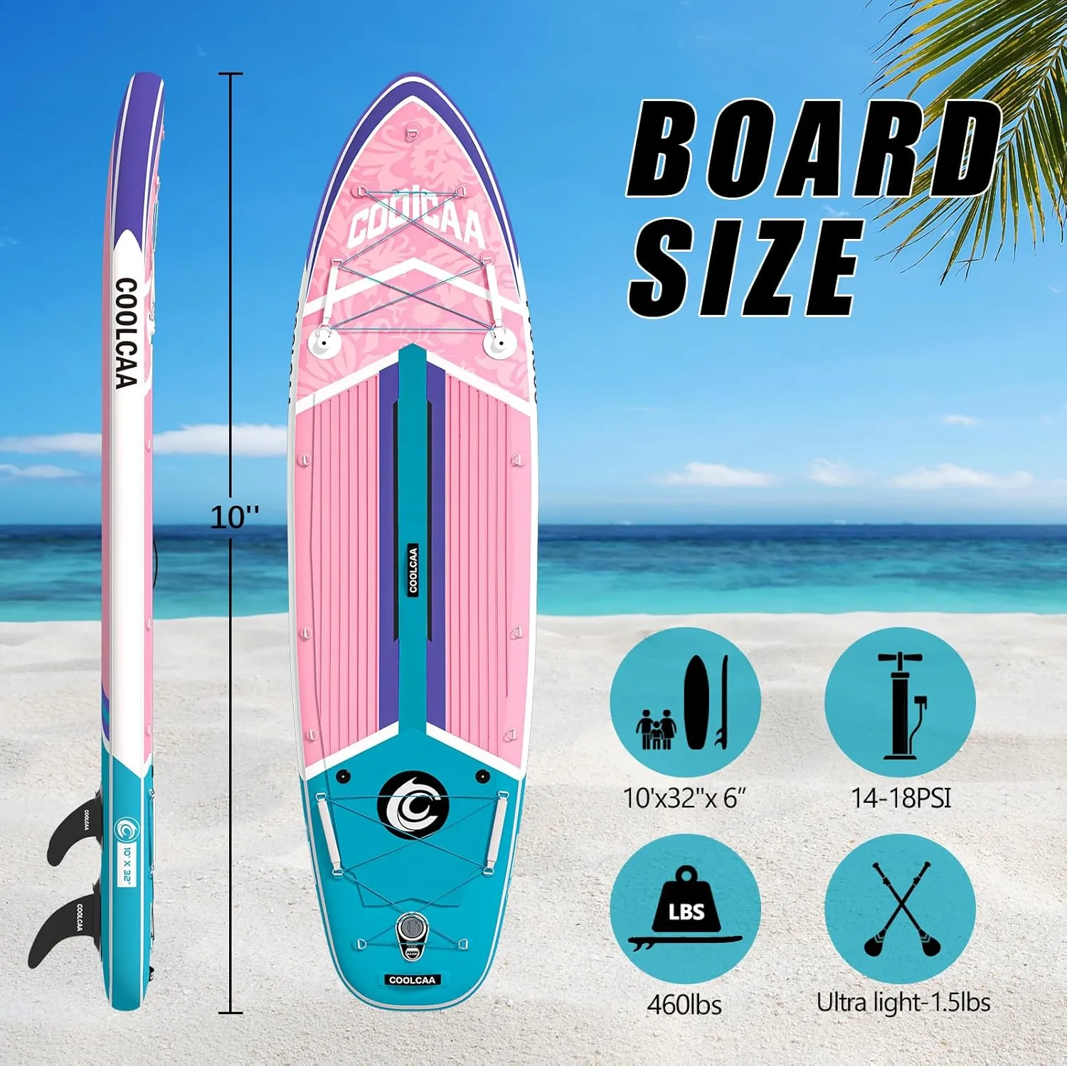 Inflatable Stand Up Paddle Boards, Inflatable Sup Board, Stand Up Paddle Boards for Adults, Ultra Stable Wide SUP for 2 1 People/Family/Big Size