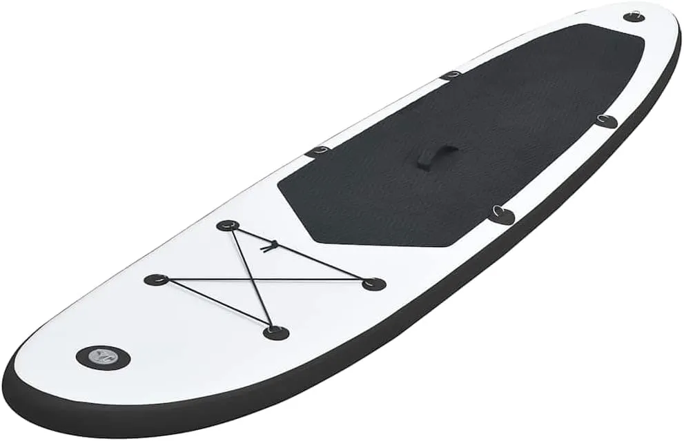 Inflatable Stand Up Paddleboard Set with Removable Fin and Carrying Bag, Durable PVC Material, Black