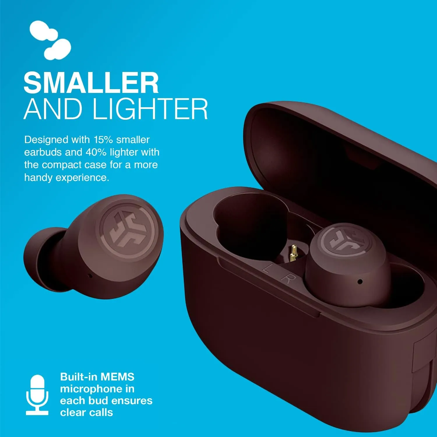 JLab Go Air Tones True Wireless Earbuds Designed with Auto On and Connect, Touch Controls, 32  Hours Bluetooth Playtime, EQ3 Sound, and Dual Connect, Natural Earthtone Color (4975 C)