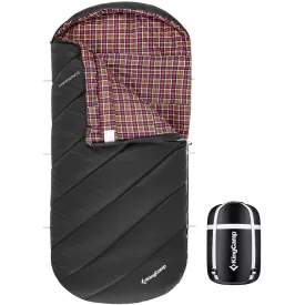 KingCamp 250g Filling 3 Season Cotton lining Black Plus Size Sleeping Bag