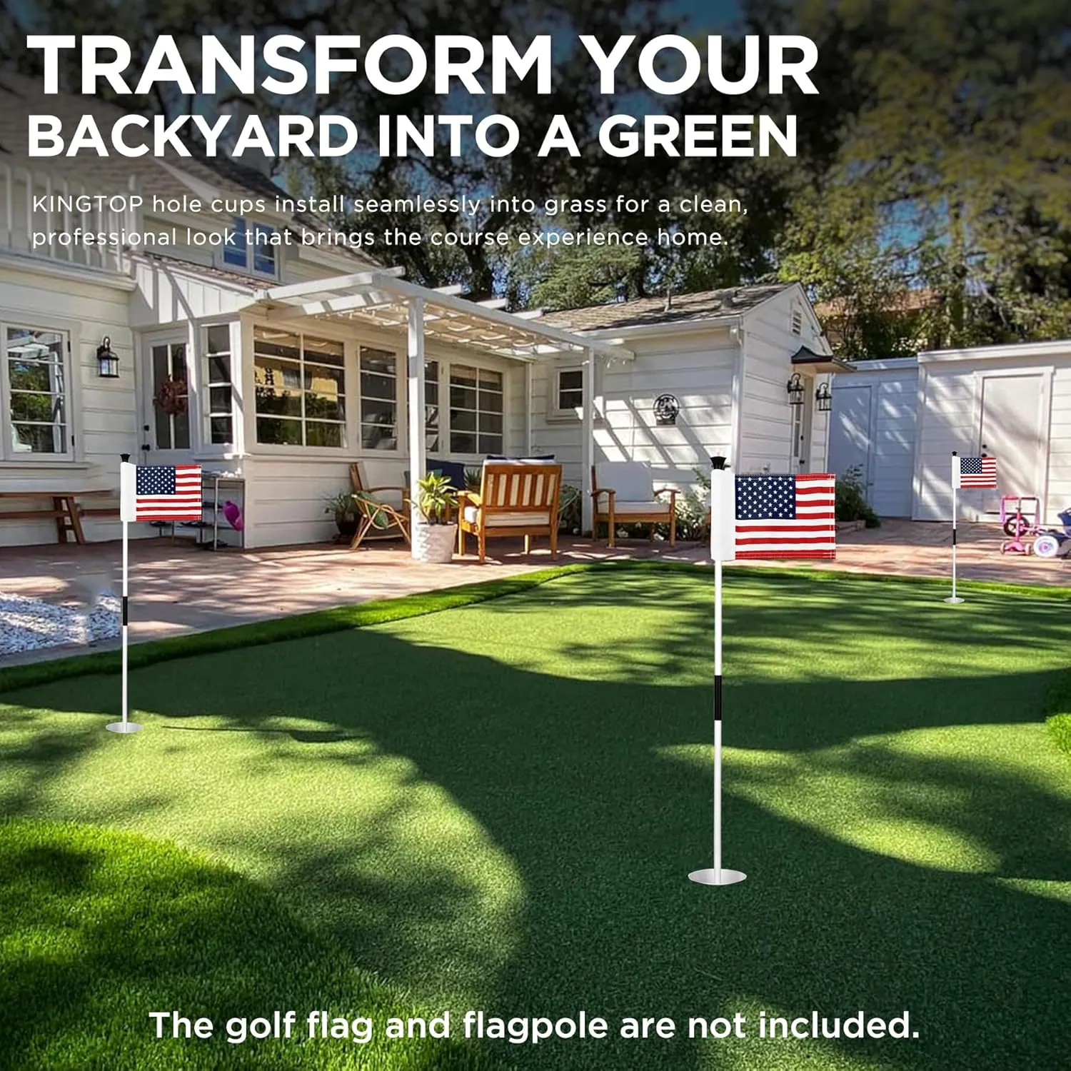 KINGTOP Golf Hole Cup  Fit PGA/USGA Regulations, Golf Accessories for Backyard Practice Putting Green, 4 Inches and 6 Inches Available