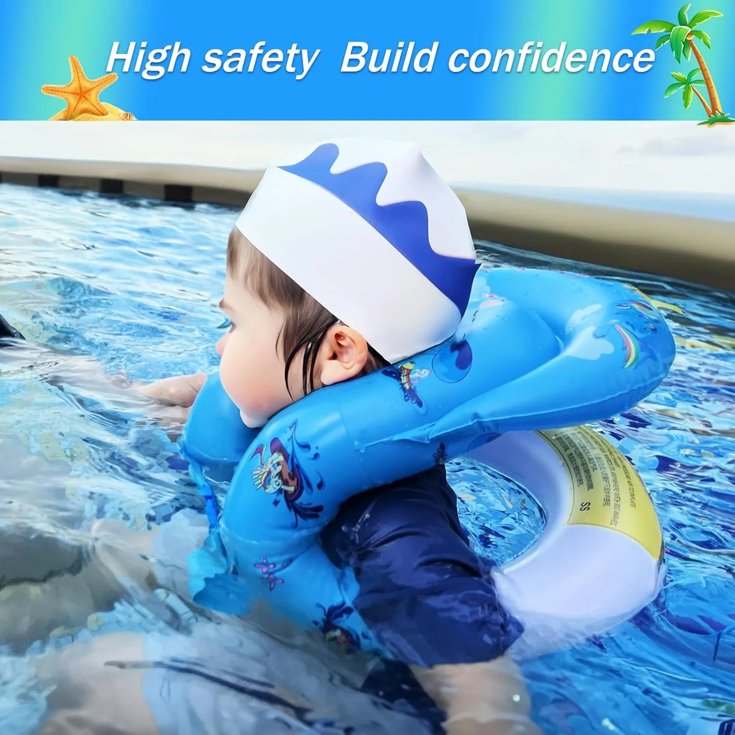 Knoble Swim Vest for Kids 3-12yrs - Portable Inflatable Pool Floats with Adjustable Safety Buckle - Double Surround Air Bag, pink