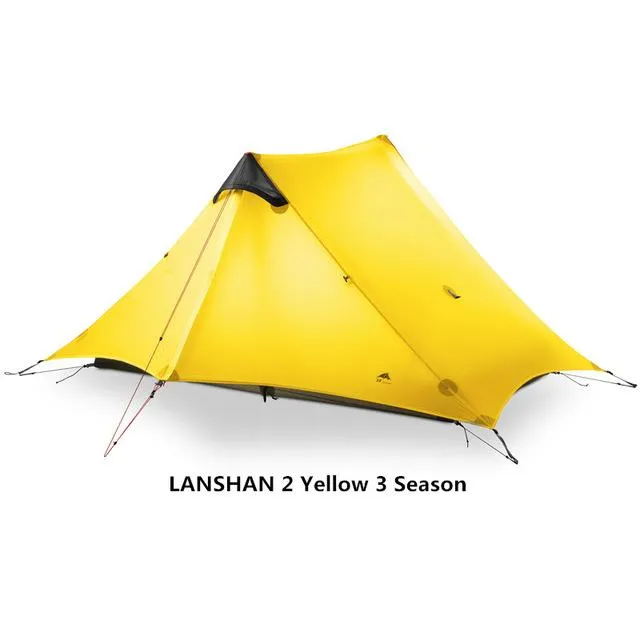 LanShan 2 3F UL GEAR 2 Person 1 Person Outdoor Ultralight Camping Tent 3 Season 4 Season Professional 15D Silnylon Rodless Tent