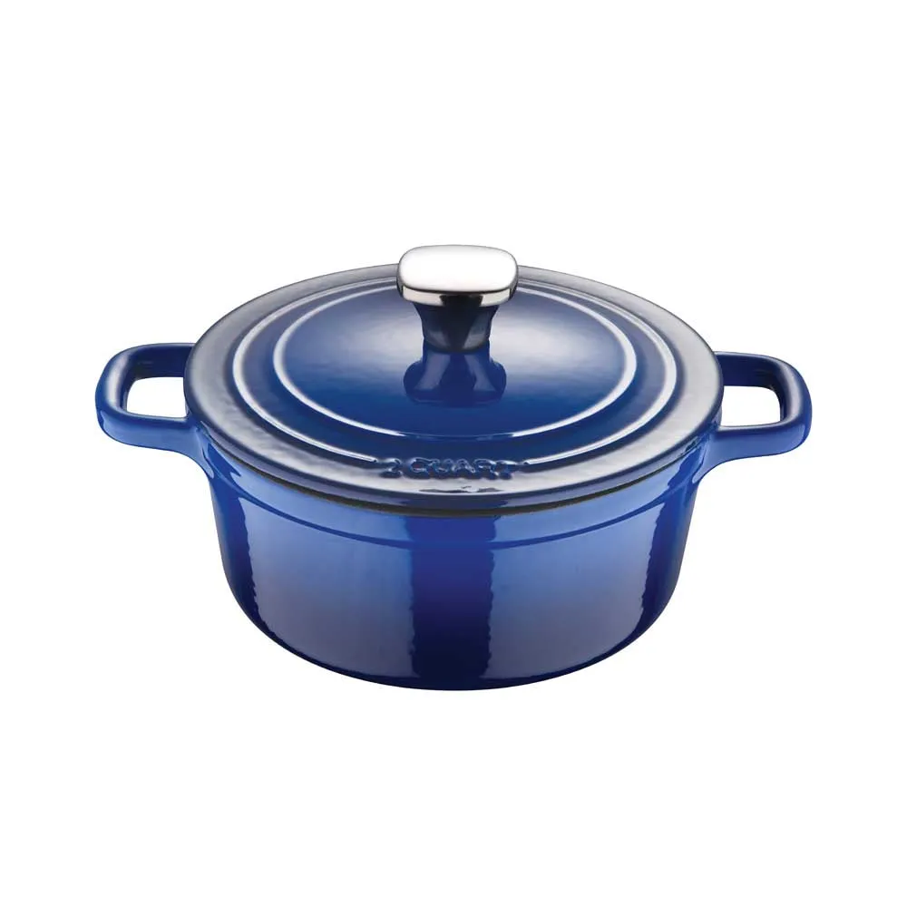 Legacy by MasterPRO - 2 Qt Legacy Enamel Cast Iron Dutch Oven, Blue