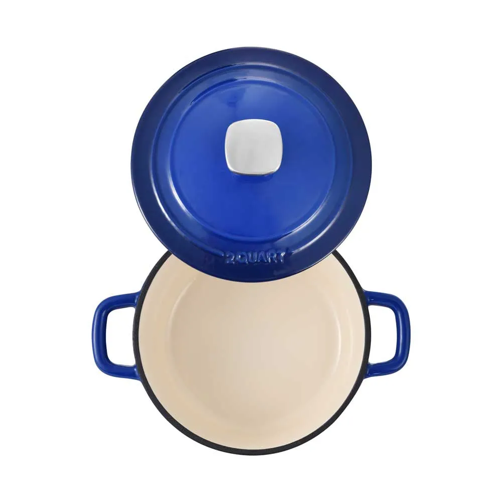 Legacy by MasterPRO - 2 Qt Legacy Enamel Cast Iron Dutch Oven, Blue