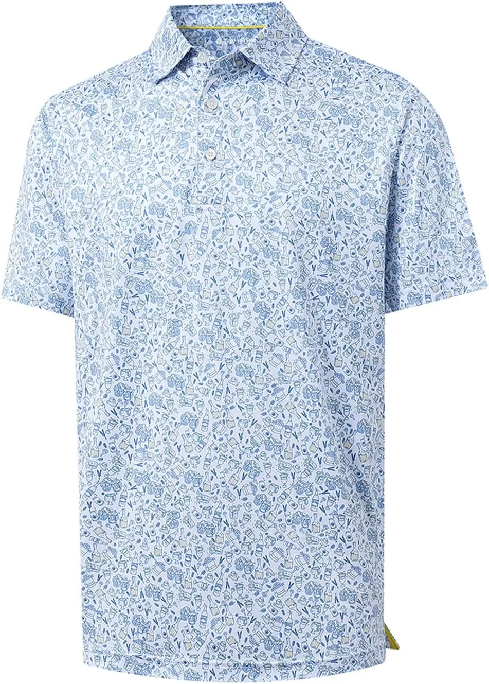 Men' s Golf Shirts Short Sleeve Print Performance Moisture Wicking Dry Fit Golf Polo Shirts for Men