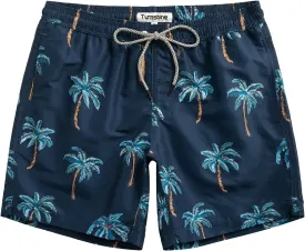 Mens Swim Trunks 7" Quick Dry Bathing Suits with Mesh Lining Printed Shorts Swimwear