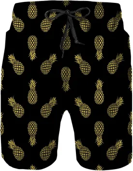 Mens Swim Trunks, Quick Dry Summer Board Beach Shorts with Mesh Lining and Pockets