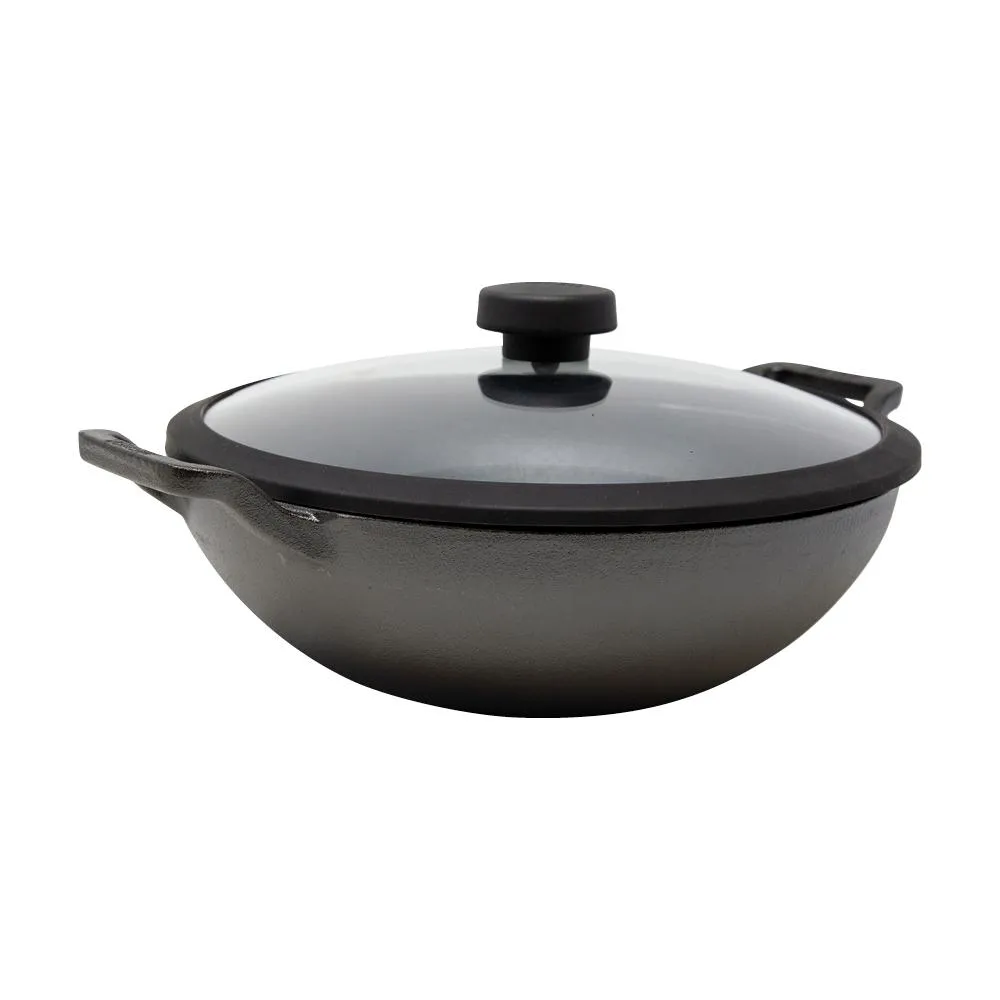 Meyer Cast Iron 26cm/3L Kadai with lid