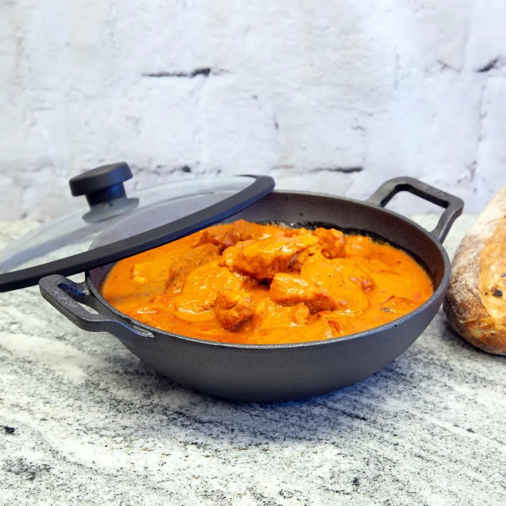 Meyer Cast Iron 26cm/3L Kadai with lid