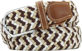 Multicolored Elastic Woven Golf Belts Casual Braided Stretch Belt for Men and Women