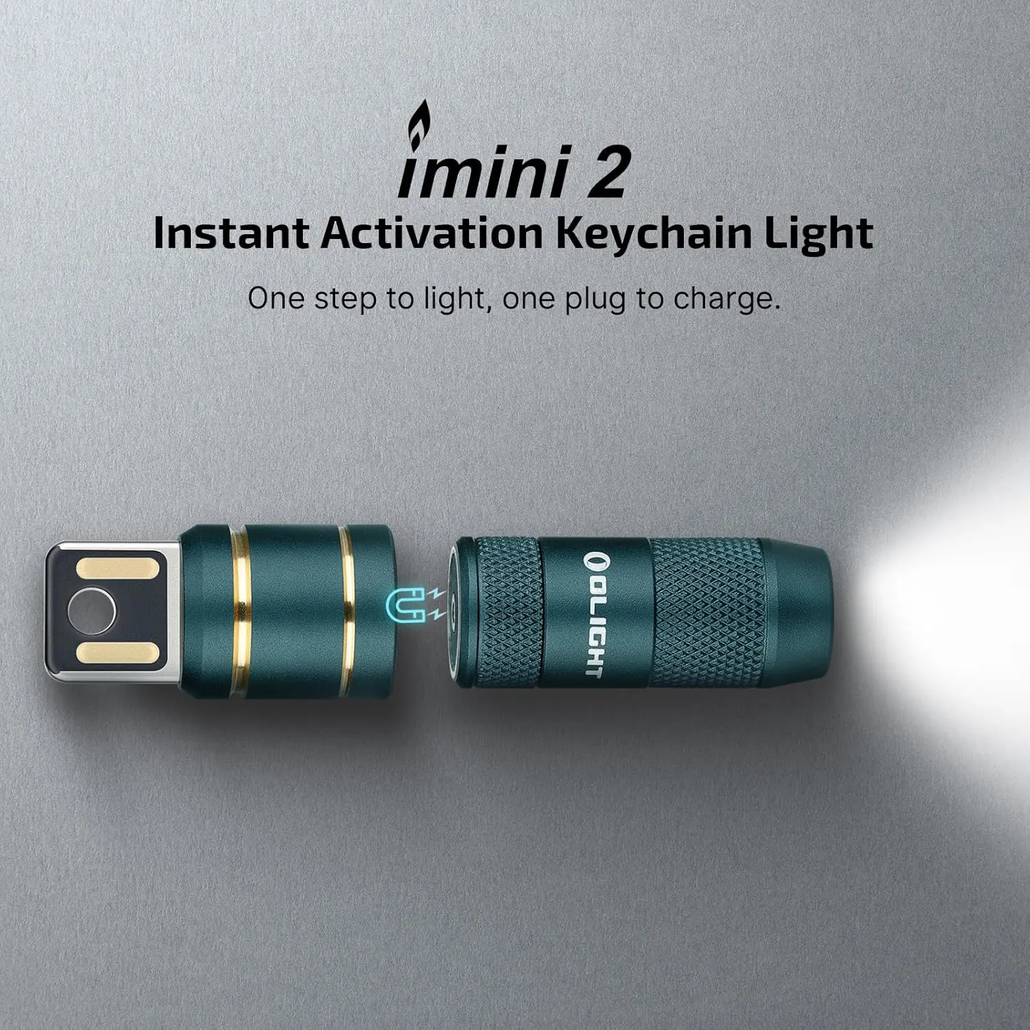 OLIGHT IMINI 2 EDC Rechargeable Keychain Flashlight, 50 Lumens Compact and Portable Mini LED Keyring Lights with Built-in Battery Ideal for Everyday Carry and Emergencies (Dream Blue)