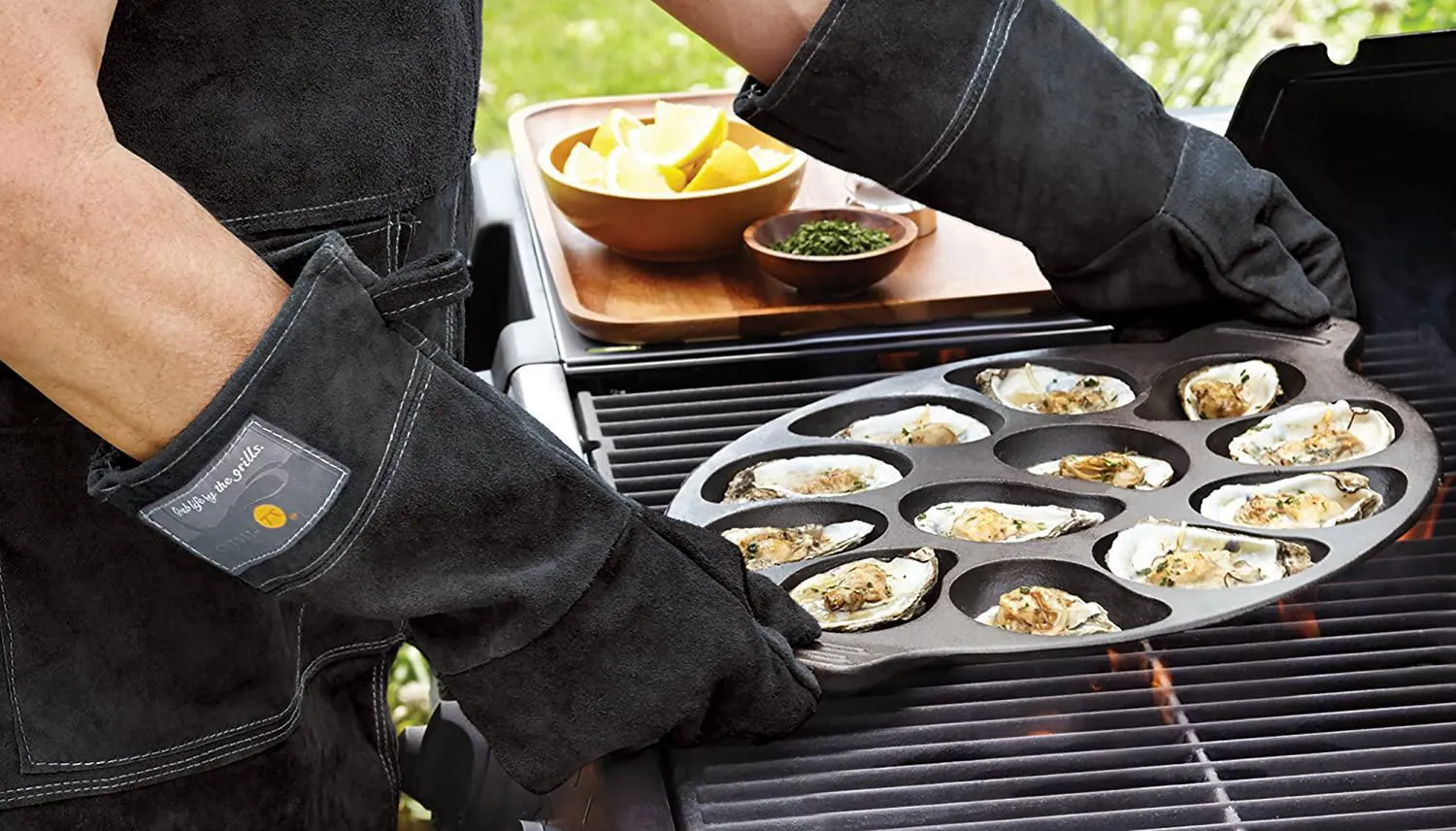 Outset Grill Gloves Leather - Black (Set of 2)