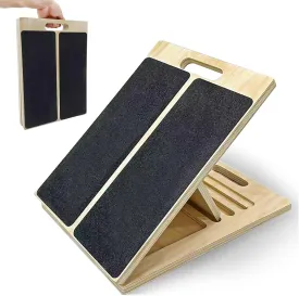 Portable Wooden Slant Board for Calf Stretching,Adjustable Incline Calf Stretcher and Squat Wedge for Exercise, Physical Therapy and Ankle Mobility,for Knees, Feet and Achilles Support