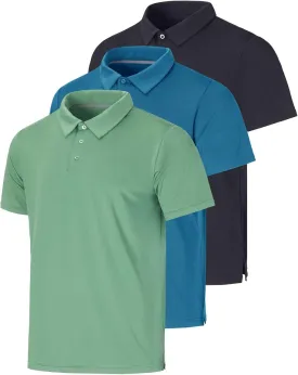 Real Essentials 3 Pack: Men's Dry-Fit Short Sleeve Polo Shirt - Performance Golf Moisture Wicking (Available in Big & Tall) Real Essentials 3 Pack: Men's Dry-Fit Short Sleeve Polo Shirt - Performance Golf Moisture Wicking (Available in Big & Tall)