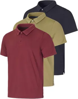 Real Essentials 3 Pack: Men's Dry-Fit Short Sleeve Polo Shirt - Performance Golf Moisture Wicking (Available in Big & Tall) Real Essentials 3 Pack: Men's Dry-Fit Short Sleeve Polo Shirt - Performance Golf Moisture Wicking (Available in Big & Tall)