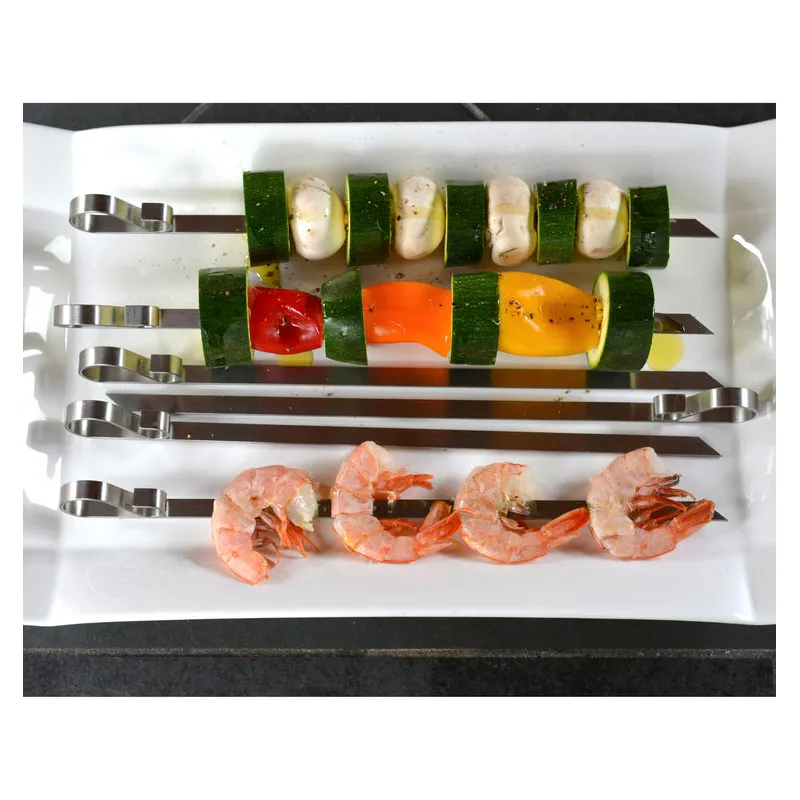 RSVP Endurance Set of 6 Flat Steel Grill Skewers