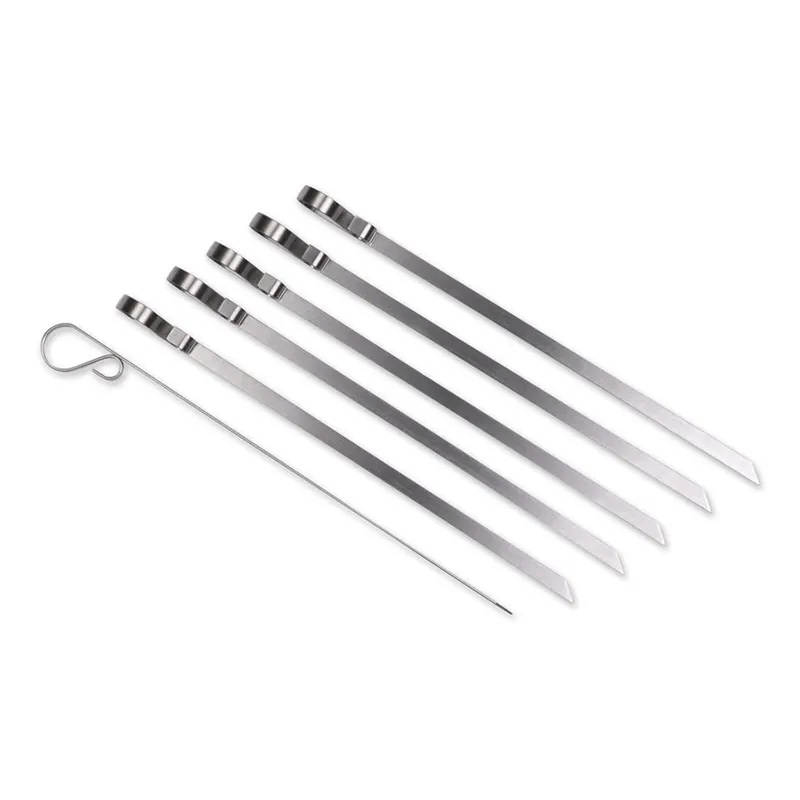RSVP Endurance Set of 6 Flat Steel Grill Skewers